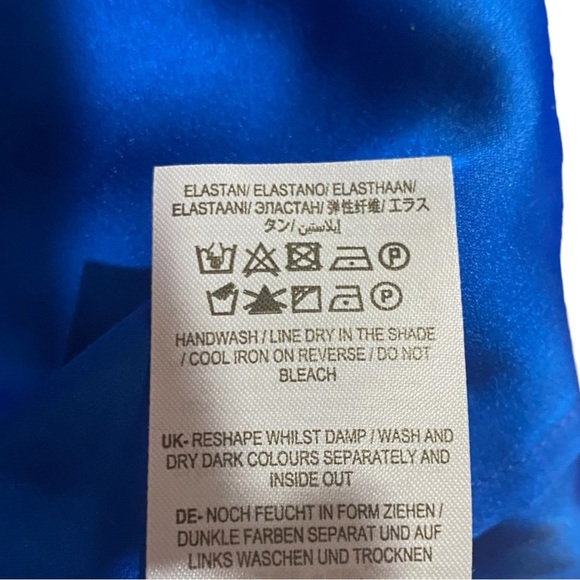 Bodin Nancy Lace Blue Sheath Midi Dress with V-Neck and Short Sleeves US 20/22 L - Picture 10 of 10